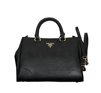 2014 Prada grainy leather tote bag BN2325 black - Click Image to Close